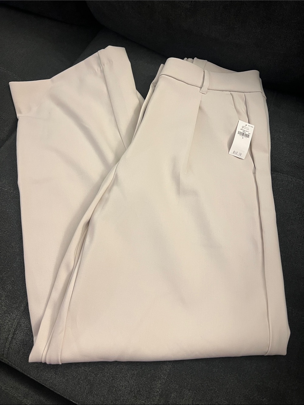 Old Navy Small Taylor Wide Leg Trouser Extra High Rise in Cream